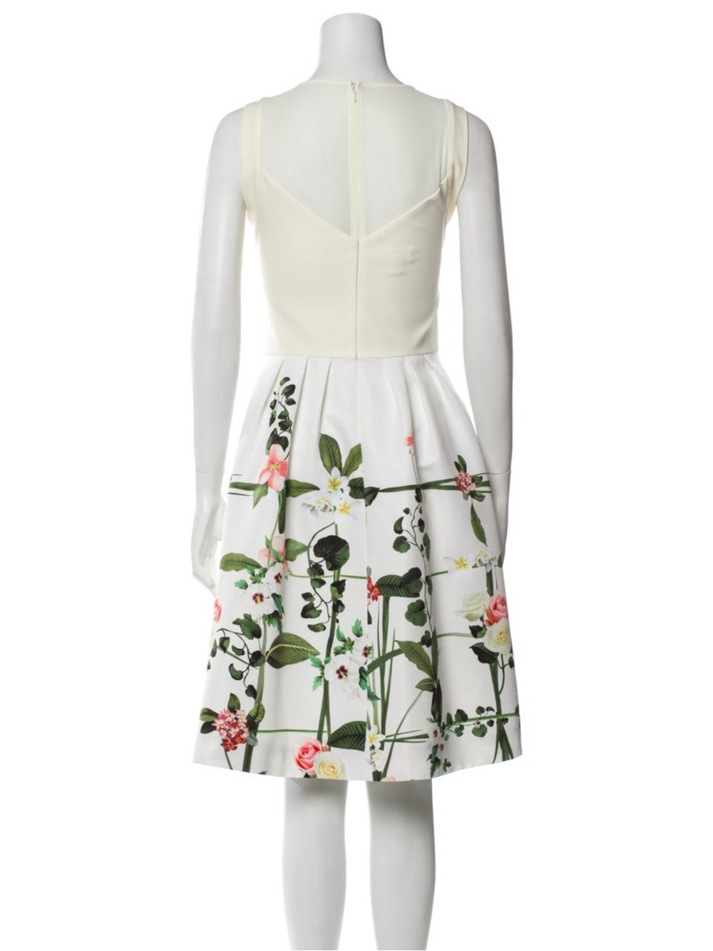 Ted Baker Cream Bodice White Floral Midi Dress
